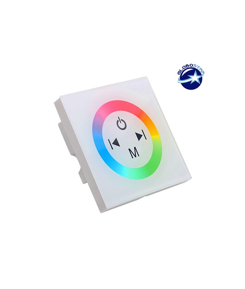 LED RGB Controller Λευκό Τοίχου Αφής 12v (144w) - 24v (288w) DC GloboStar 77419